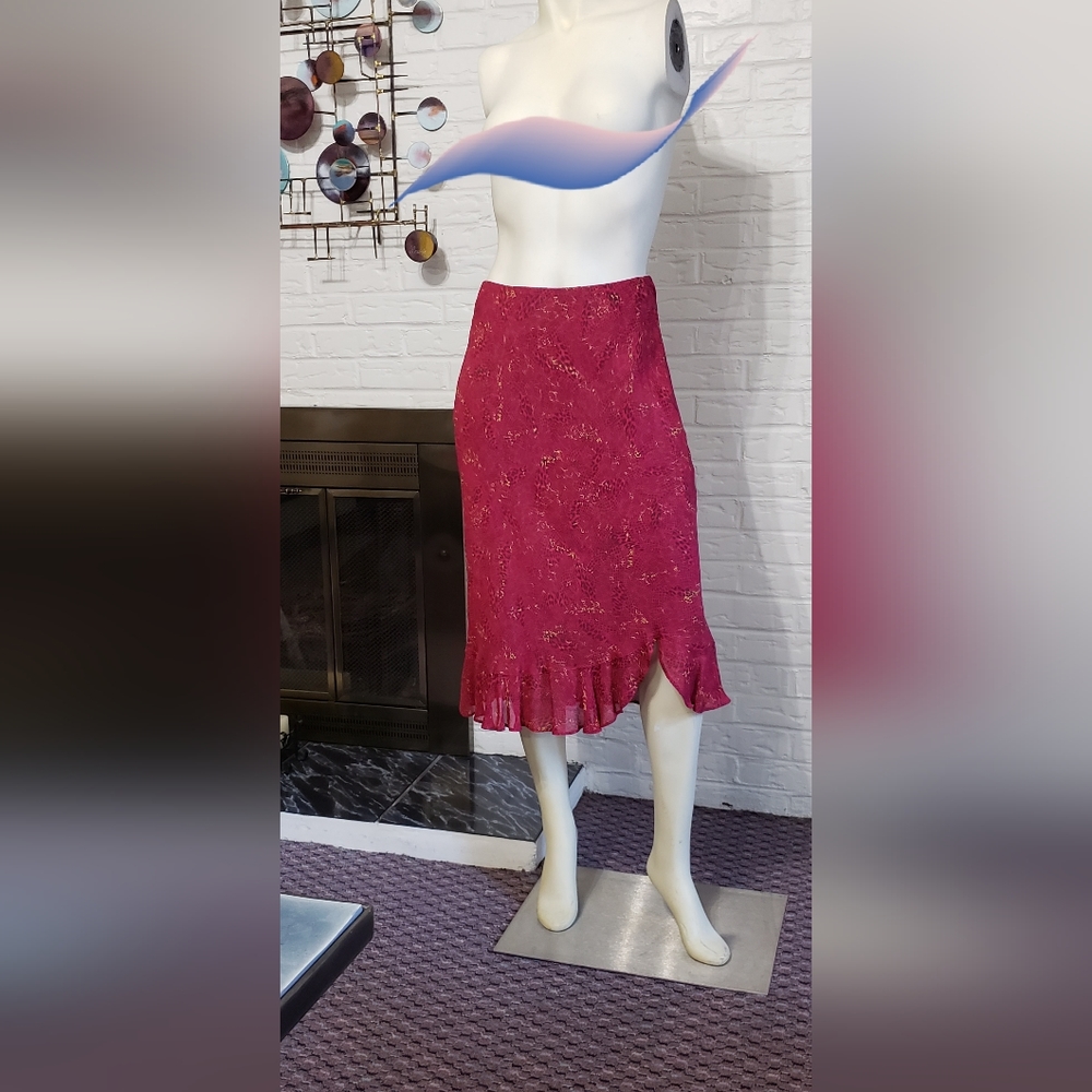 TESSUTO | Red Bias Cut Midi Skirt